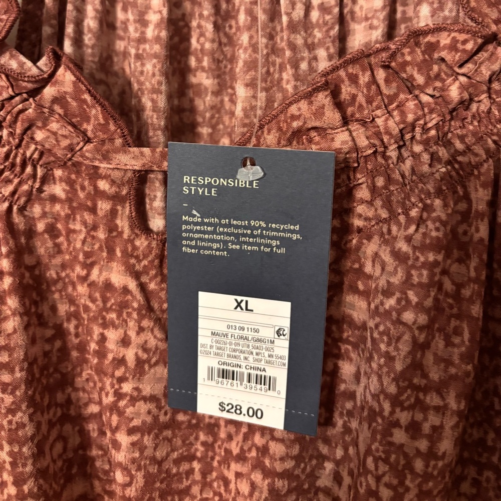 Rust Patterned Midi dress - Picture 2 of 3